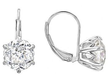 Picture of 145 Faceted Round Cut Moissanite Platineve Earrings 4.80ctw DEW