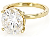Moissanite 14k Yellow Gold Over Silver Ring 6.08ctw DEW