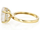 Moissanite 14k Yellow Gold Over Silver Ring 6.08ctw DEW