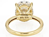 Moissanite 14k Yellow Gold Over Silver Ring 6.08ctw DEW