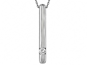 Moissanite Platineve Solitaire Bar Pendant .50ct DEW.
