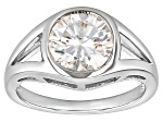 Moissanite Platineve Solitaire Ring 2.20ct DEW.