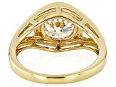 Moissanite 14k Yellow Gold Over Silver Solitaire Ring 2.20ct DEW.