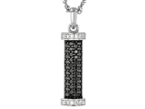 Black And Colorless Moissanite Platineve Pendant 0.92ctw DEW.