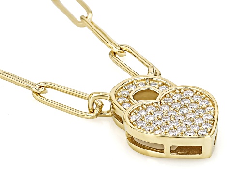 Moissanite 14K Yellow Gold Over Sterling Silver Heart And