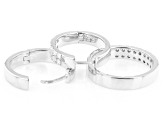 Moissanite Platineve Hoop Earrings and Band Ring Set 1.20ctw DEW.