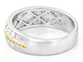 Moissanite Platineve And 14K Yellow Gold Over Platineve Band Ring .64ctw DEW.