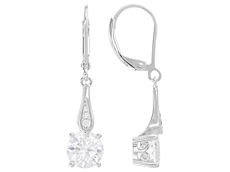 Moissanite Platineve Dangle Earrings 2.48ctw DEW. - MFJ616A