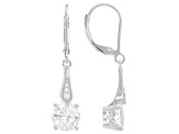 Moissanite Platineve Dangle Earrings 2.48ctw DEW.