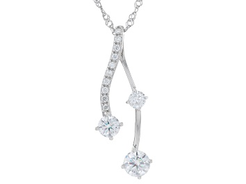 White Lab-Grown Diamond H SI 14k Yellow Gold Over Sterling Silver Pendant With 18" Chain 0.75ct