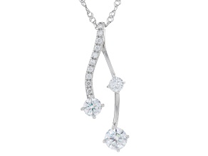 Moissanite Platineve Wishbone Style Pendant 1.73ctw DEW.