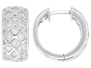 Moissanite 14k Yellow Gold Over Silver Hoop Earrings 1.32ctw DEW.