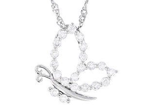 Moissanite Platineve Butterfly Pendant 0.63ctw DEW