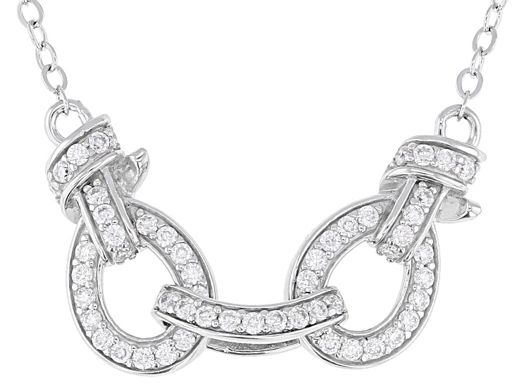 Moissanite Platineve Station Necklace 0.57ctw DEW