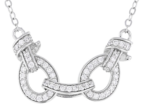 Moissanite Platineve Station Necklace 0.57ctw DEW