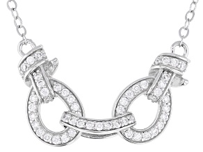 Moissanite Platineve Station Necklace 0.57ctw DEW