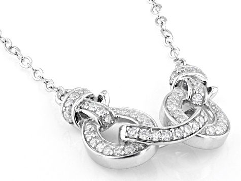 Moissanite Platineve Station Necklace 0.57ctw DEW