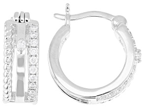 Moissanite Platineve Hoop Earrings 0.24ctw DEW