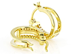 Moissanite 14k Yellow Gold Over Silver Hoop Earrings 0.24ctw DEW