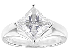 Moissanite Platineve Solitaire Ring 2.80ct DEW.