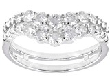 Moissanite Platineve Chevron Style Ring 1.12ctw DEW.