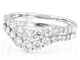 Moissanite Platineve Chevron Style Ring 1.12ctw DEW.