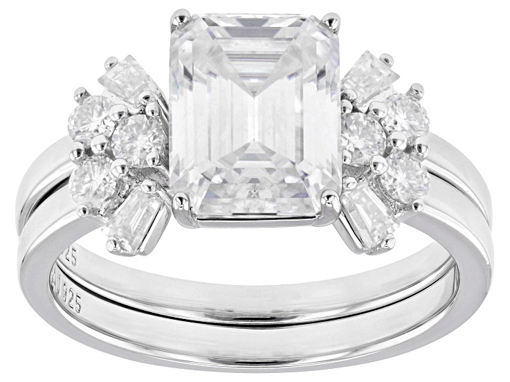 Moissanite Platineve Ring With band 2.92ctw DEW.