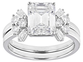 Moissanite Platineve Ring With band 2.92ctw DEW.