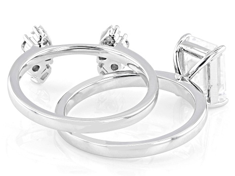 Moissanite Platineve Ring With band 2.92ctw DEW.