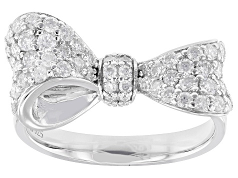 Moissanite Platineve Bow Ring 1.24ctw DEW.