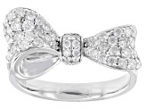 Moissanite Platineve Bow Ring 1.24ctw DEW.