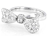 Moissanite Platineve Bow Ring 1.24ctw DEW.