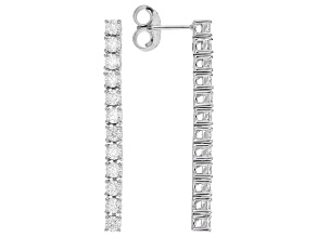 Moissanite Platineve Dangle Earrings 2.40ctw DEW.