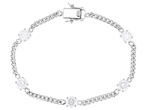 Moissanite Platineve Station Bracelet 4.00ctw DEW