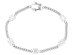 Moissanite Platineve Station Bracelet 4.00ctw DEW