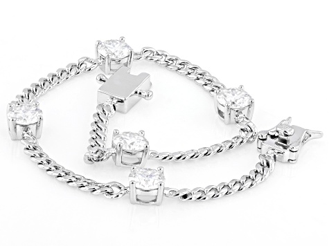 Moissanite Platineve Station Bracelet 4.00ctw DEW