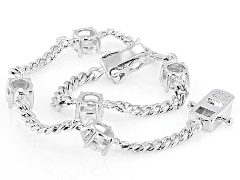 Moissanite Platineve Station Bracelet 4.00ctw DEW