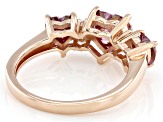 Pink And Colorless Moissanite 14k Rose Gold Over Silver Heart Ring 2.30ctw DEW
