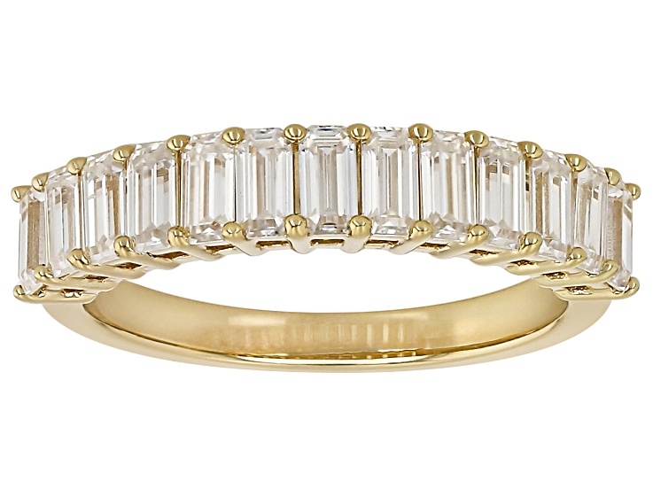 Moissanite 14k Yellow Gold Over Silver Band Ring 1.30ctw DEW.