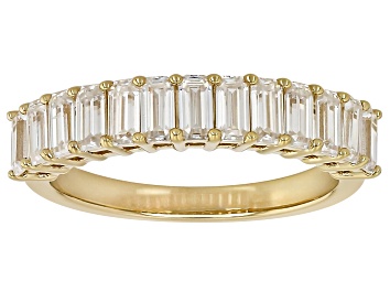 Picture of Moissanite 14k Yellow Gold Over Silver Band Ring 1.30ctw DEW.