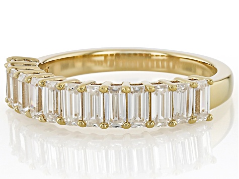 Moissanite 14k Yellow Gold Over Silver Band Ring 1.30ctw DEW.