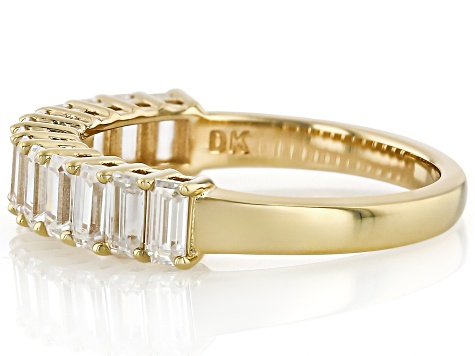 Moissanite 14k Yellow Gold Over Silver Band Ring 1.30ctw DEW.