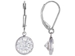 Moissanite Platineve Solitaire Earrings 3.80ctw DEW.