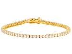 Moissanite 14k Yellow Gold Over Silver Tennis Bracelet 3.96ctw DEW