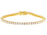 Moissanite 14k Yellow Gold Over Silver Tennis Bracelet 4.96ctw DEW
