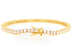 Moissanite 14k Yellow Gold Over Silver Tennis Bracelet 4.96ctw DEW