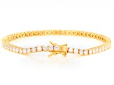 Moissanite 14k Yellow Gold Over Silver Tennis Bracelet 4.96ctw DEW