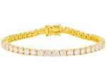 Moissanite 14k Yellow Gold Over Silver Tennis Bracelet 9.89ctw DEW
