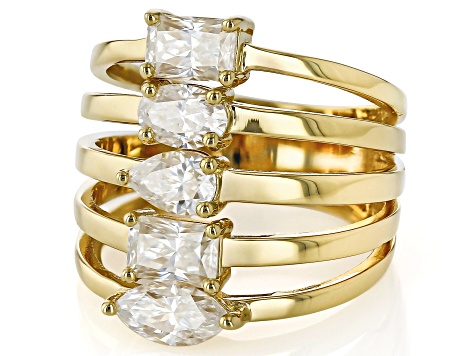 Moissanite 14k Yellow Gold Over Sterling Silver Ring 2.78ctw
