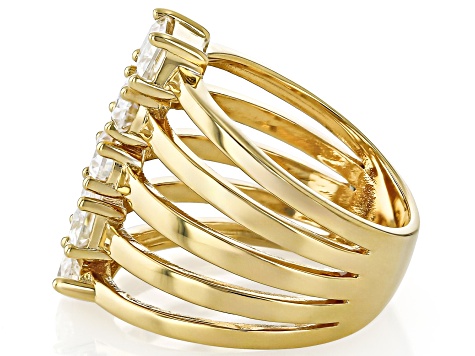 Moissanite 14k Yellow Gold Over Sterling Silver Ring 2.78ctw